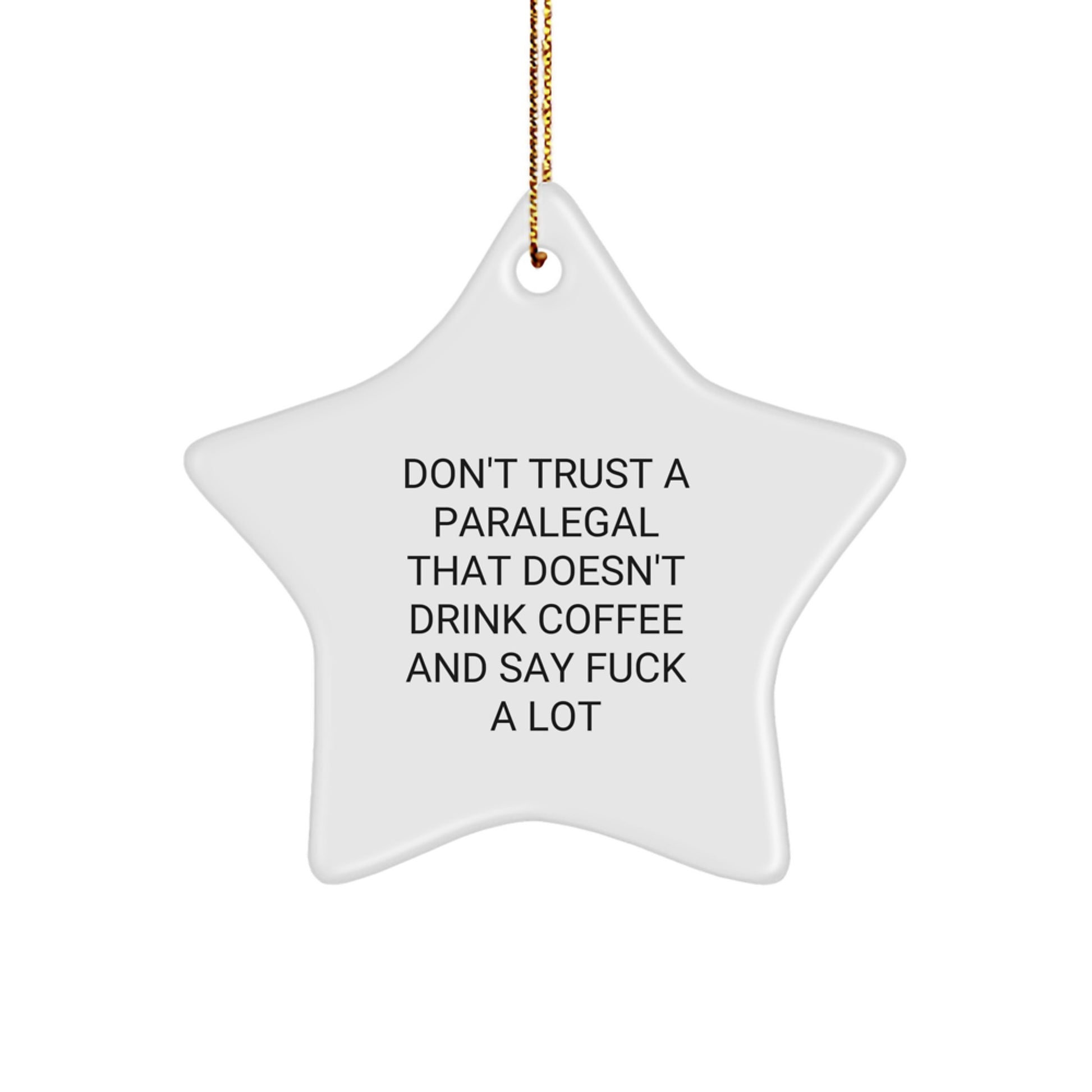 Christmas Unique Gift for Her Paralegal Star Ornament Present Coffee Lover - Image 1