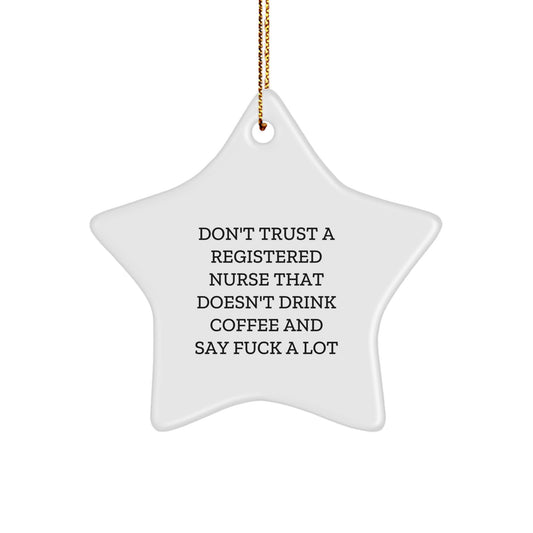 Funny Registered Nurse Gifts from Men, Unique Star Ornament for Registered Nurse Coworkers, Christmas Unique Gifts for Registered Nurses - Image 1