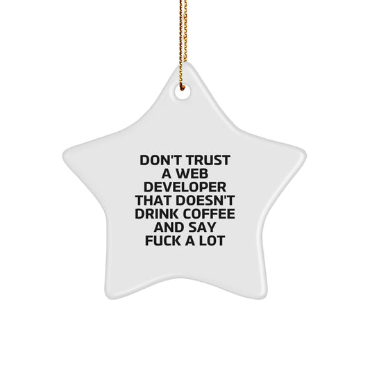 Funny Web Developer Christmas Star Ornament, Gifts from Friends and Family, Inspirational Quote for Men or Women, Unique Office Decor - Image 1