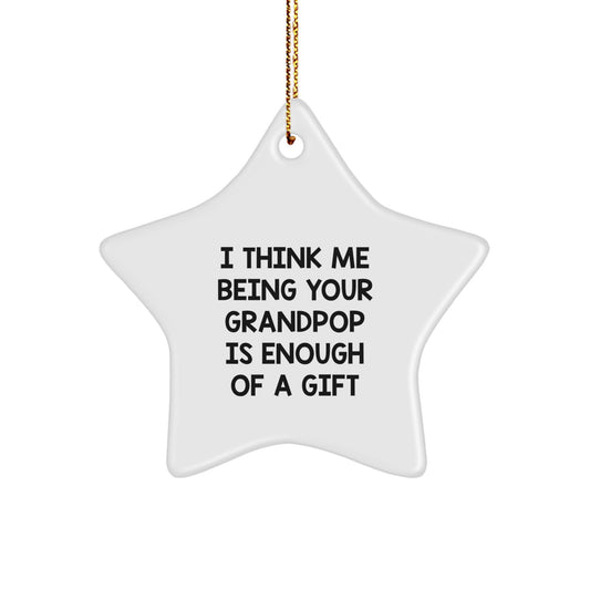 Funny Grandpop Star Ornament Christmas Unique Gifts from Grandpop to Grandpop - Image 1
