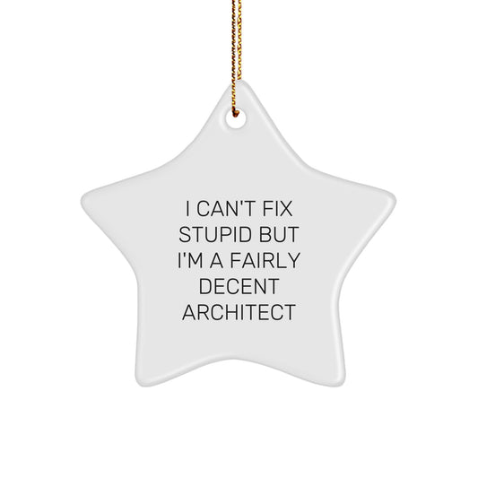 Funny Architect Star Ornament, Gifts from Friends or Family, Perfect for Architect Gifts at Christmas - Image 1