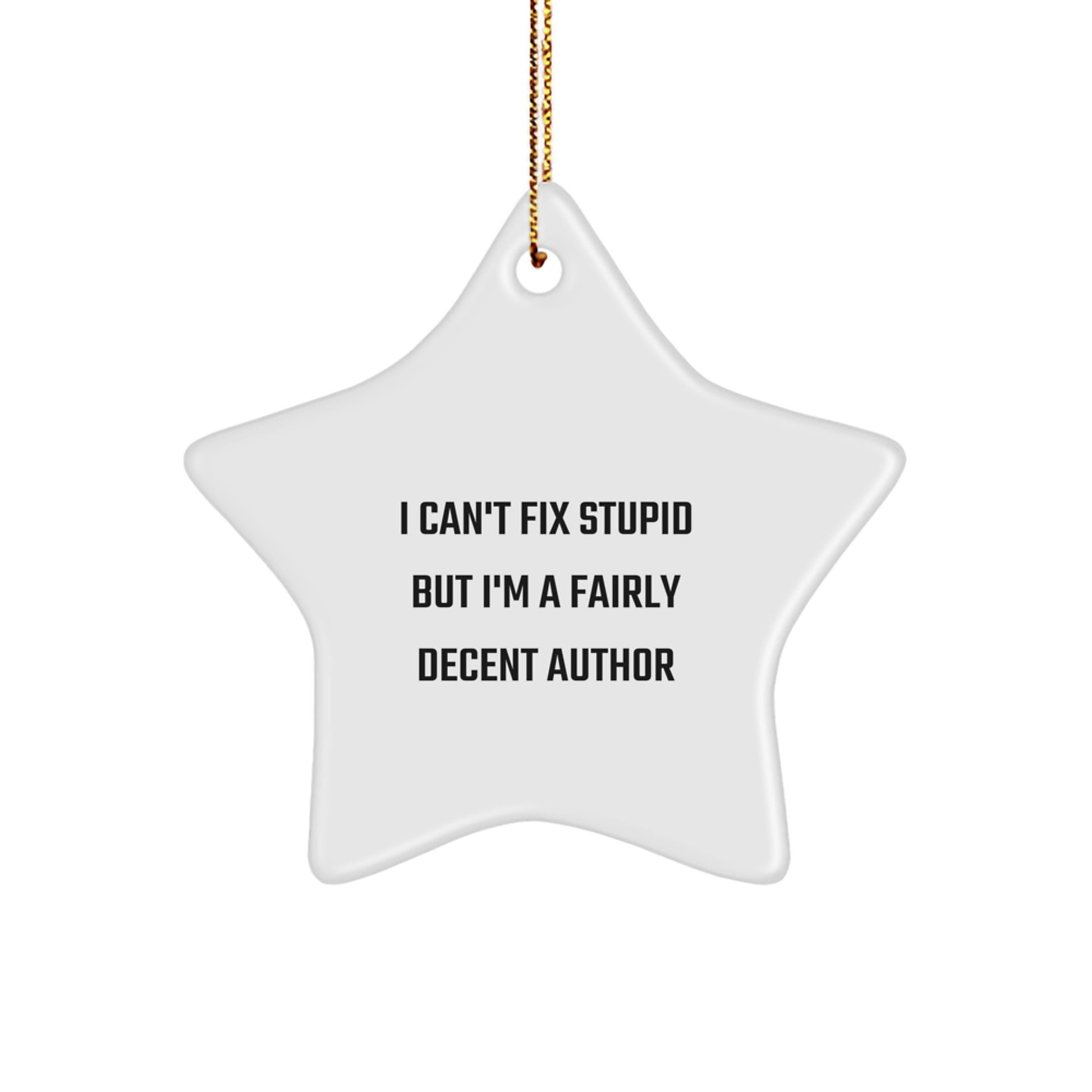Funny Author Star Ornament Gifts from Men to Author Friends - Image 1