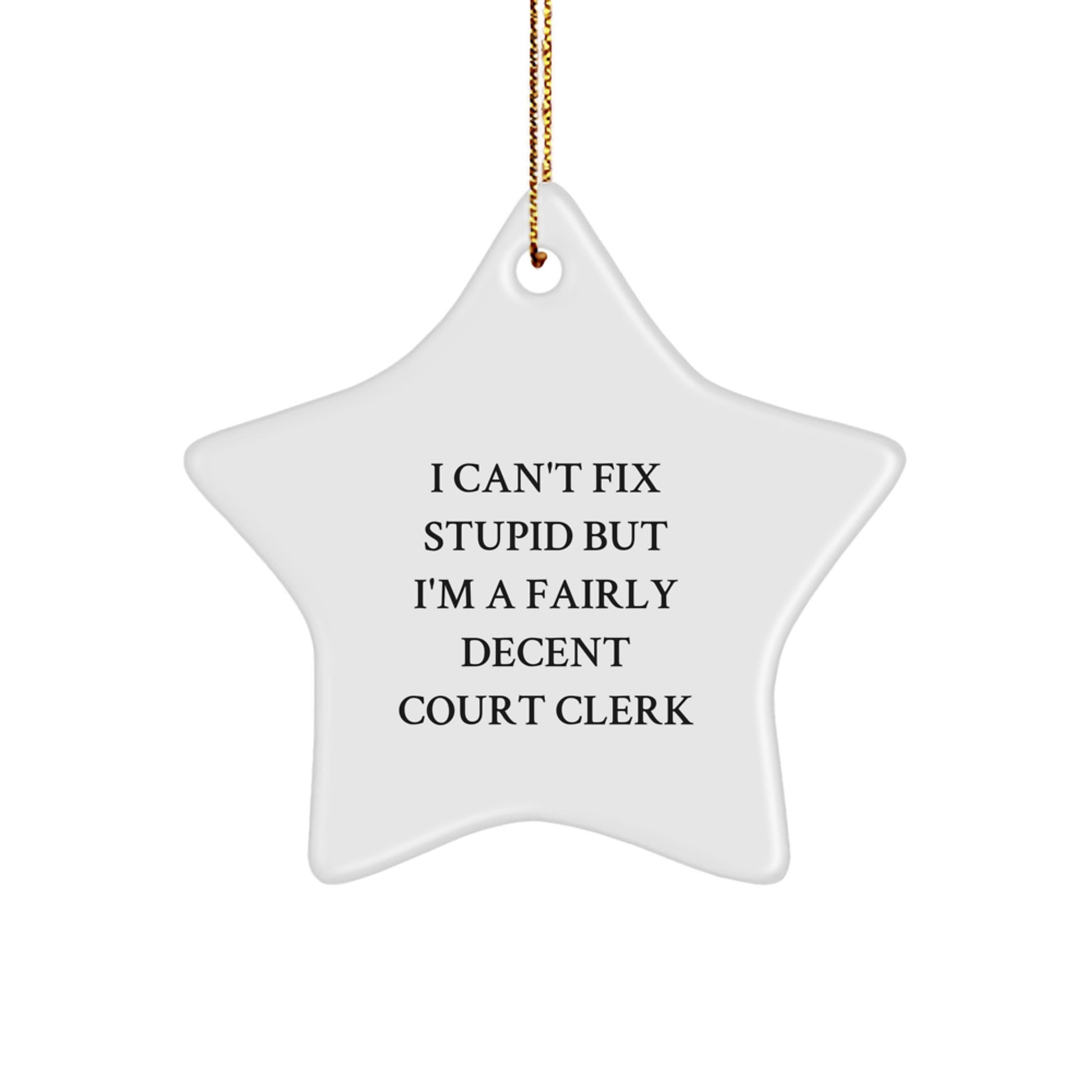 Court Clerk Keepsake Christmas Ornament for Him Humorous Holiday Gift - Image 1