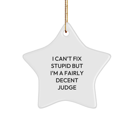 Funny Judge Star Ornament Gifts from Friends for Judge - Christmas Unique Gifts - Image 1