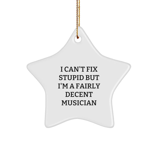 Funny Musician Gifts from Friends, Inspirational Star Ornament for Musician Men, Christmas Unique Musician Star Shaper - Image 1