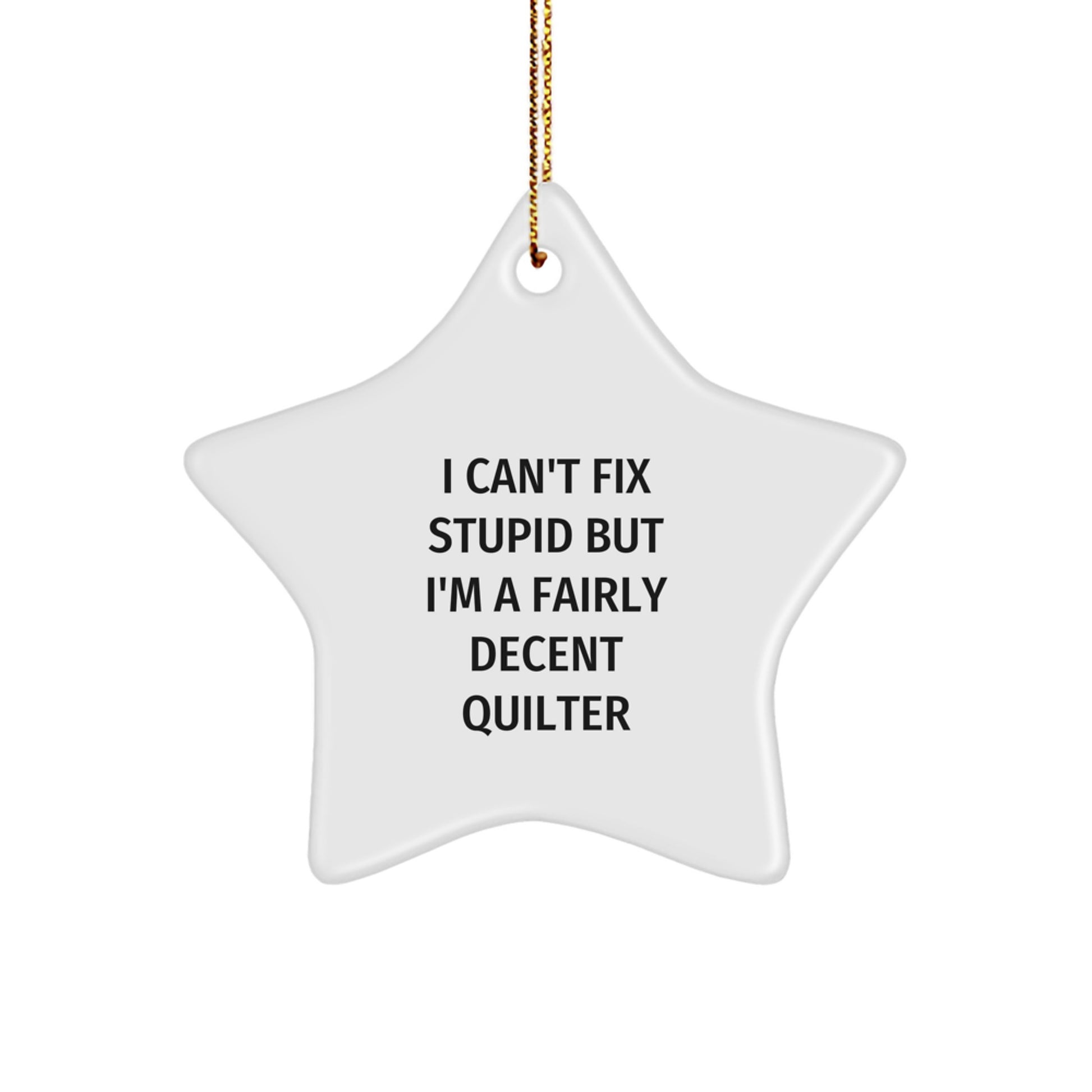 Funny Quilter Star Ornament Gifts from Family, Friends for Christmas Unique Quilting Decorations - Image 1