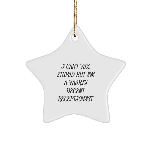 Funny Receptionist Gifts, Cute Star Ornament, Office Christmas Unique Gifts from Friends, Gifts for Receptionist - Image 1