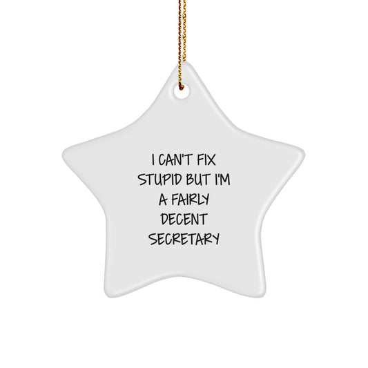 Funny Secretary Christmas Star Ornament Gifts from Friends for Men Women Coworkers - Image 1