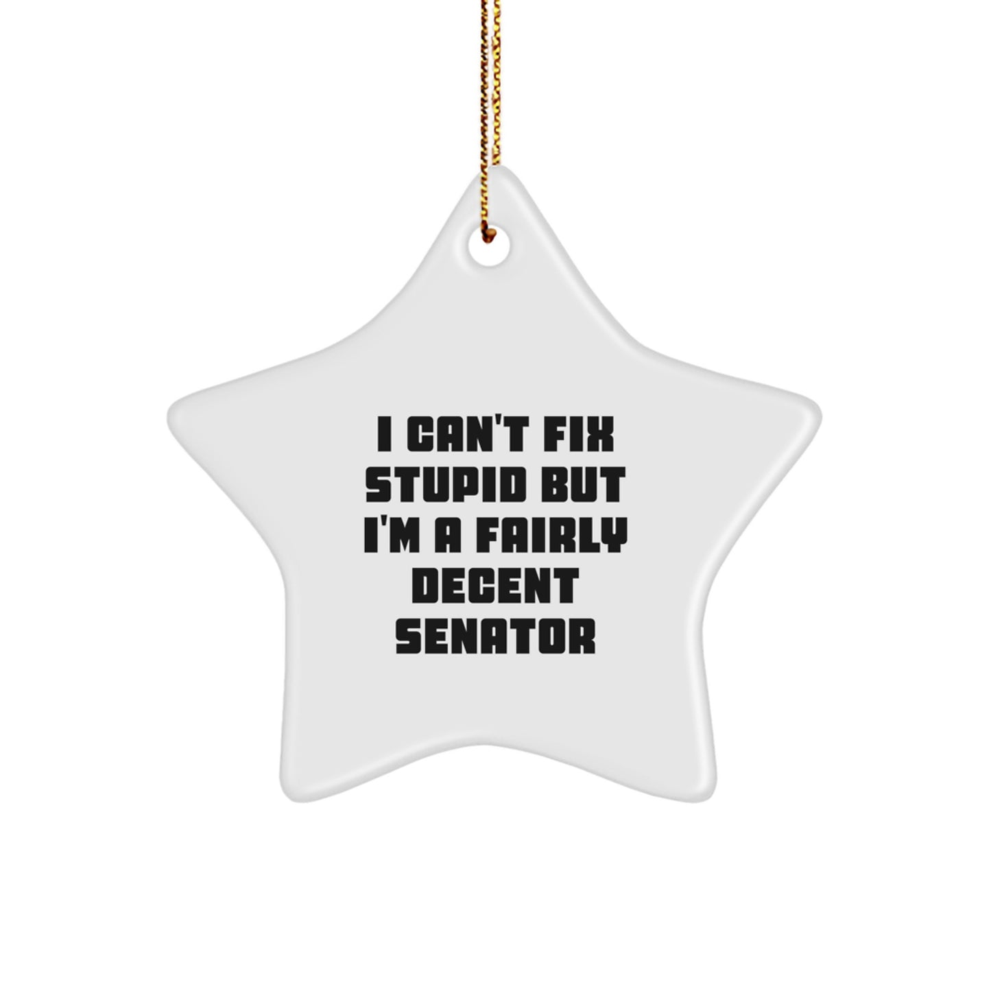 Funny Senator Christmas Unique Gifts - Inspirational Star Ornament Quote, Senator Men Gifts from, Star Shaped Decorations, Unique Christmas Unique Gifts for Senator Friends Family - Image 1