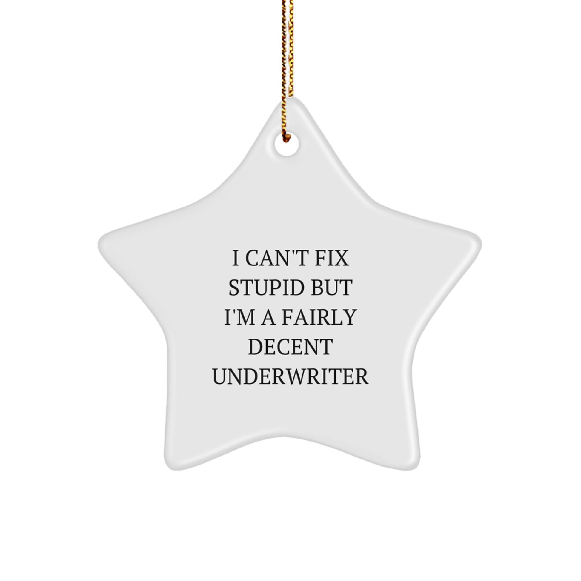 Funny Underwriter Star Ornament Gifts from Friends and Family - Christmas Unique Presents for Men and Women Underwriters - Image 1
