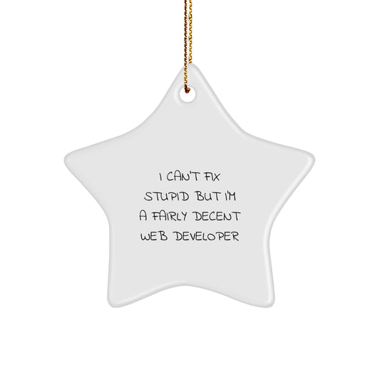 Funny Web Developer Star Ornament Gifts from Friends, Coworkers, Family for Men, Women - Christmas Unique Decoration - Image 1