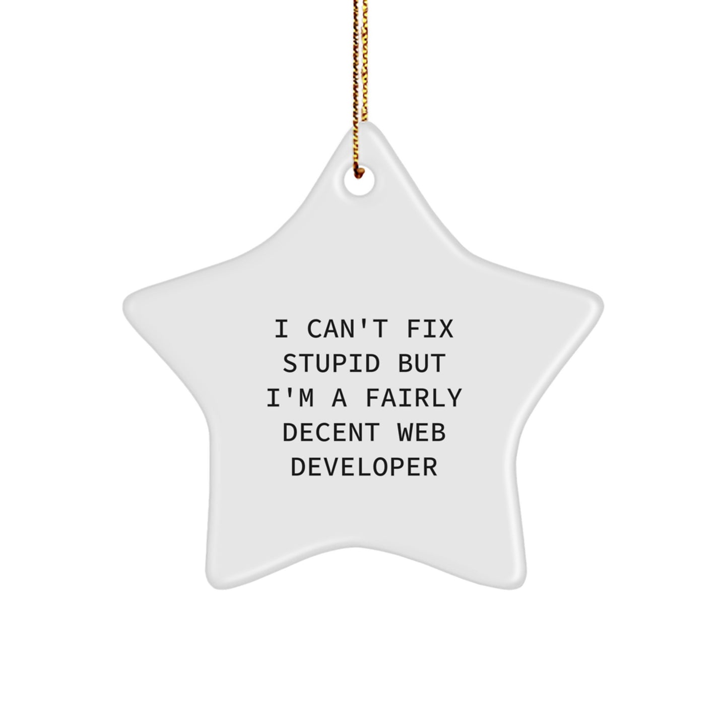 Funny Web Developer Gifts from Friends - Unique Star Ornament for Web Developer Men - Christmas Unique Gifts for Web Developers - Image 1