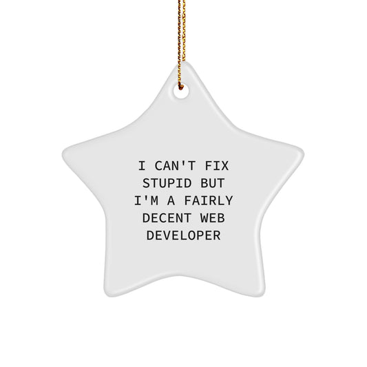 Funny Web Developer Gifts from Friends - Unique Star Ornament for Web Developer Men - Christmas Unique Gifts for Web Developers - Image 1