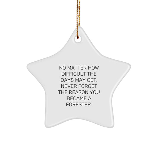 Forester Star Ornament Gifts from Men to Family, Christmas Unique Decorations with Inspirational Quote, Star-Shaped MDF with Gold Cord - Image 1