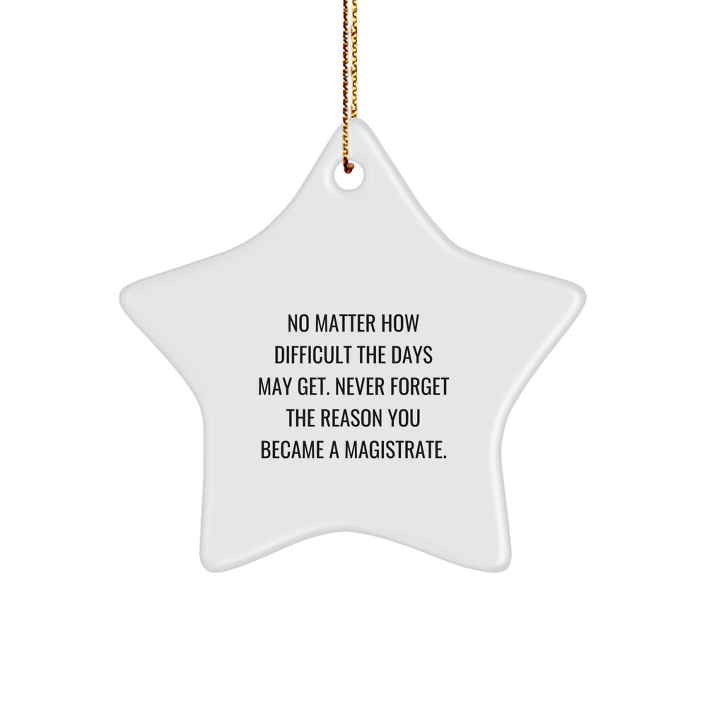 Magistrate Gifts from Family - 'Never Forget The Reason' Funny Star Ornament for Christmas Unique Gifts - Gifts for Magistrate Men - Image 1
