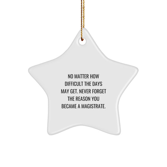 Magistrate Gifts from Family - 'Never Forget The Reason' Funny Star Ornament for Christmas Unique Gifts - Gifts for Magistrate Men - Image 1