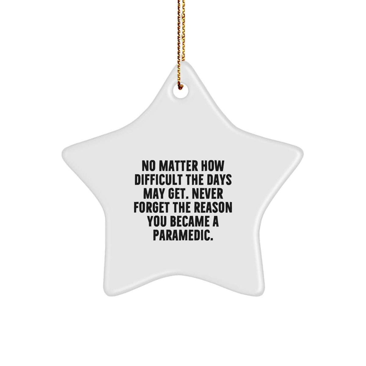 Rescue Worker Keepsake Christmas Unique Gift for Him White Star Ornament - Image 1