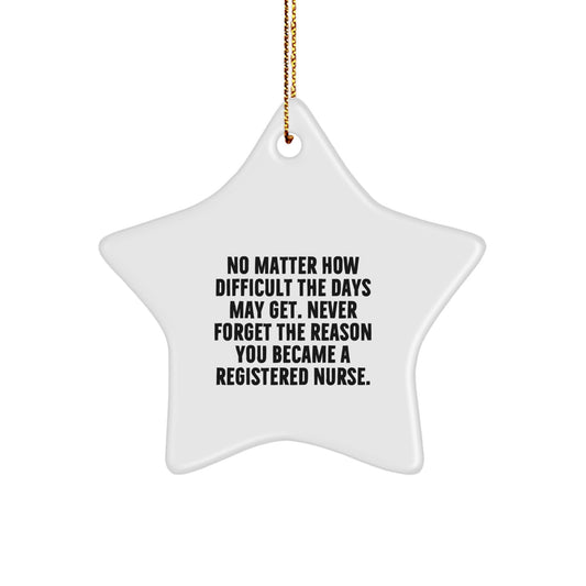Gifts from Family for Registered Nurse - Inspirational Star Ornament for Christmas Season - Never Forget the Reason You Became a Registered Nurse - Image 1