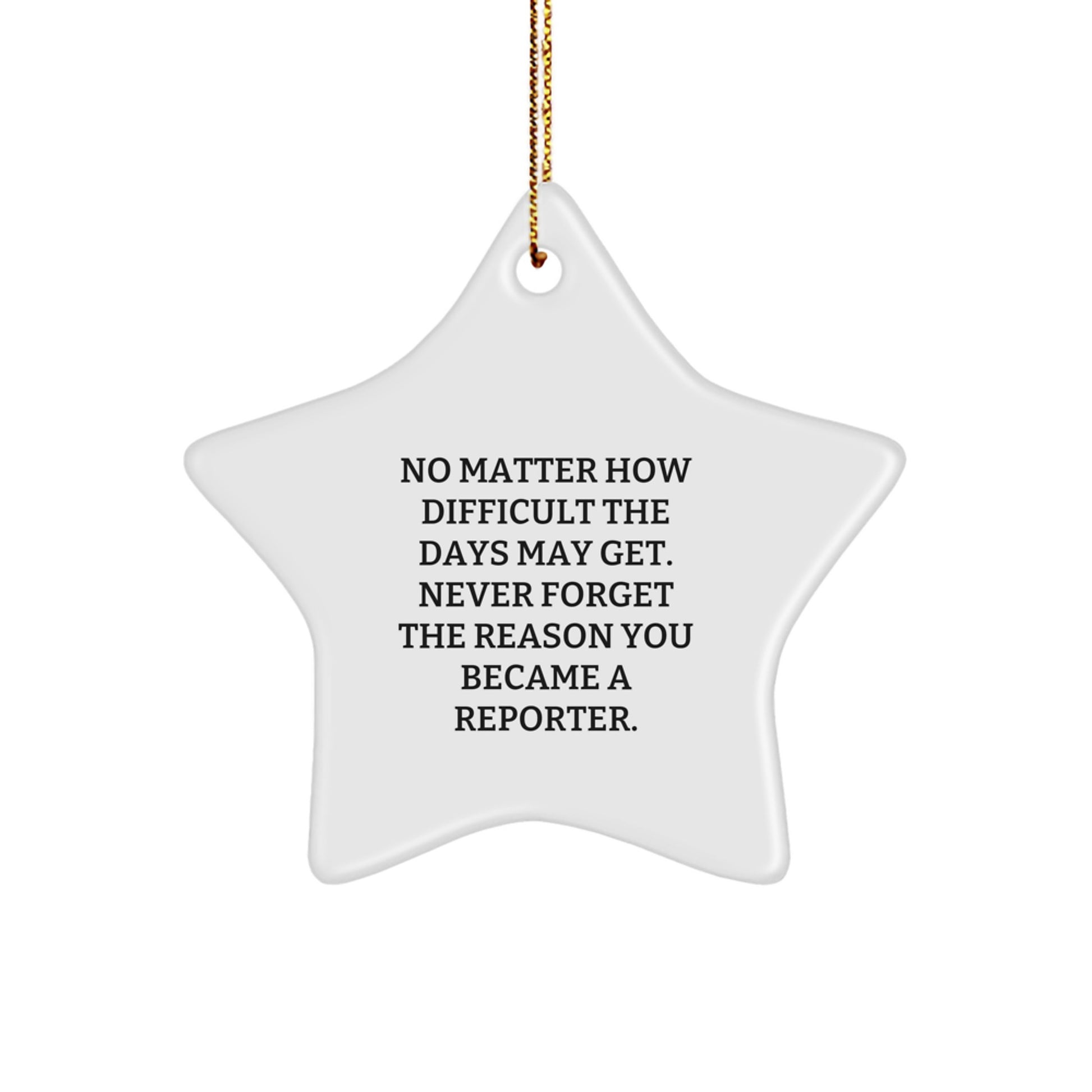 Reporter Keepsake Christmas Ornament for Him Gift – Motivational - Image 1
