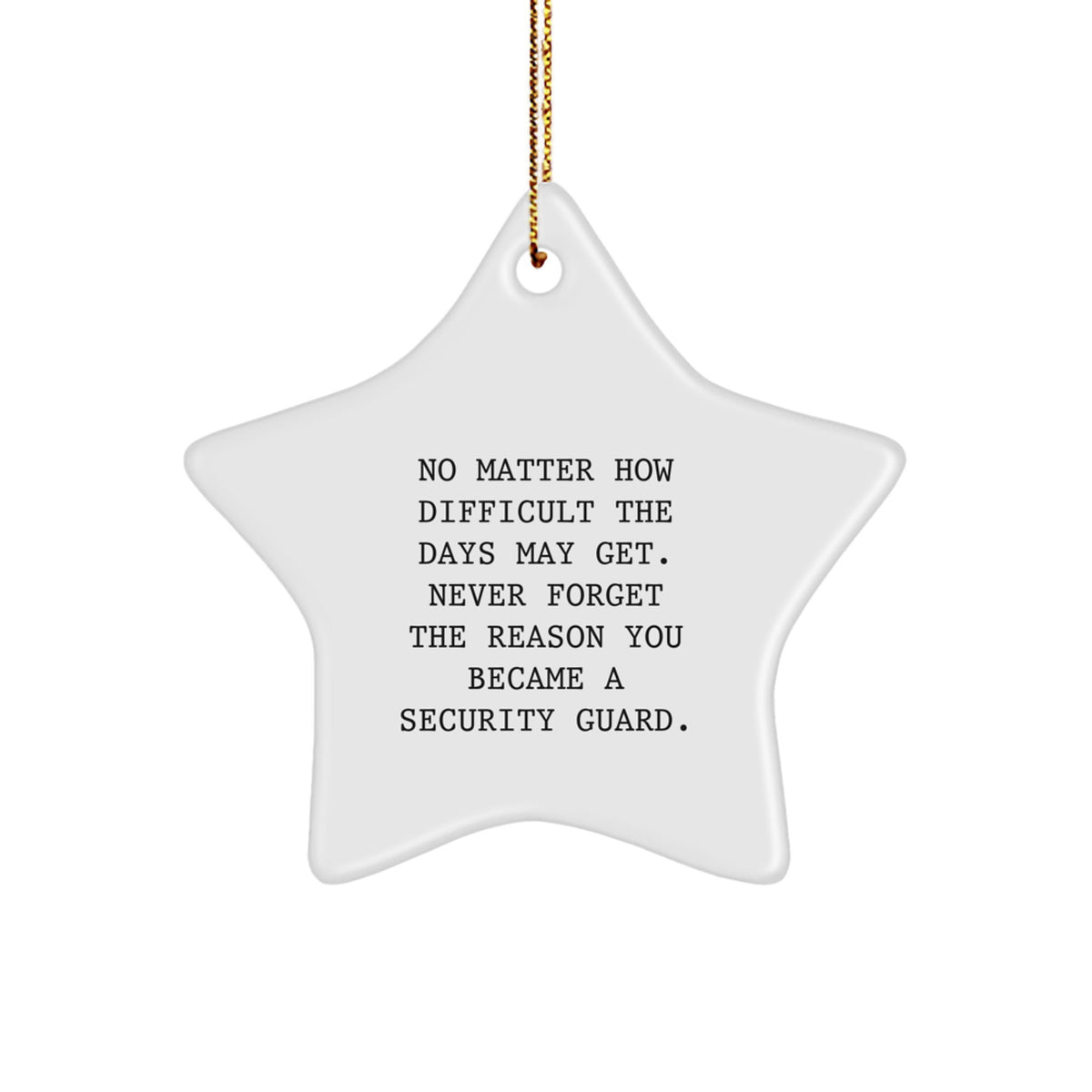 Security Guard Star Ornament Idea for Coworkers Christmas Unique Gift - Image 1