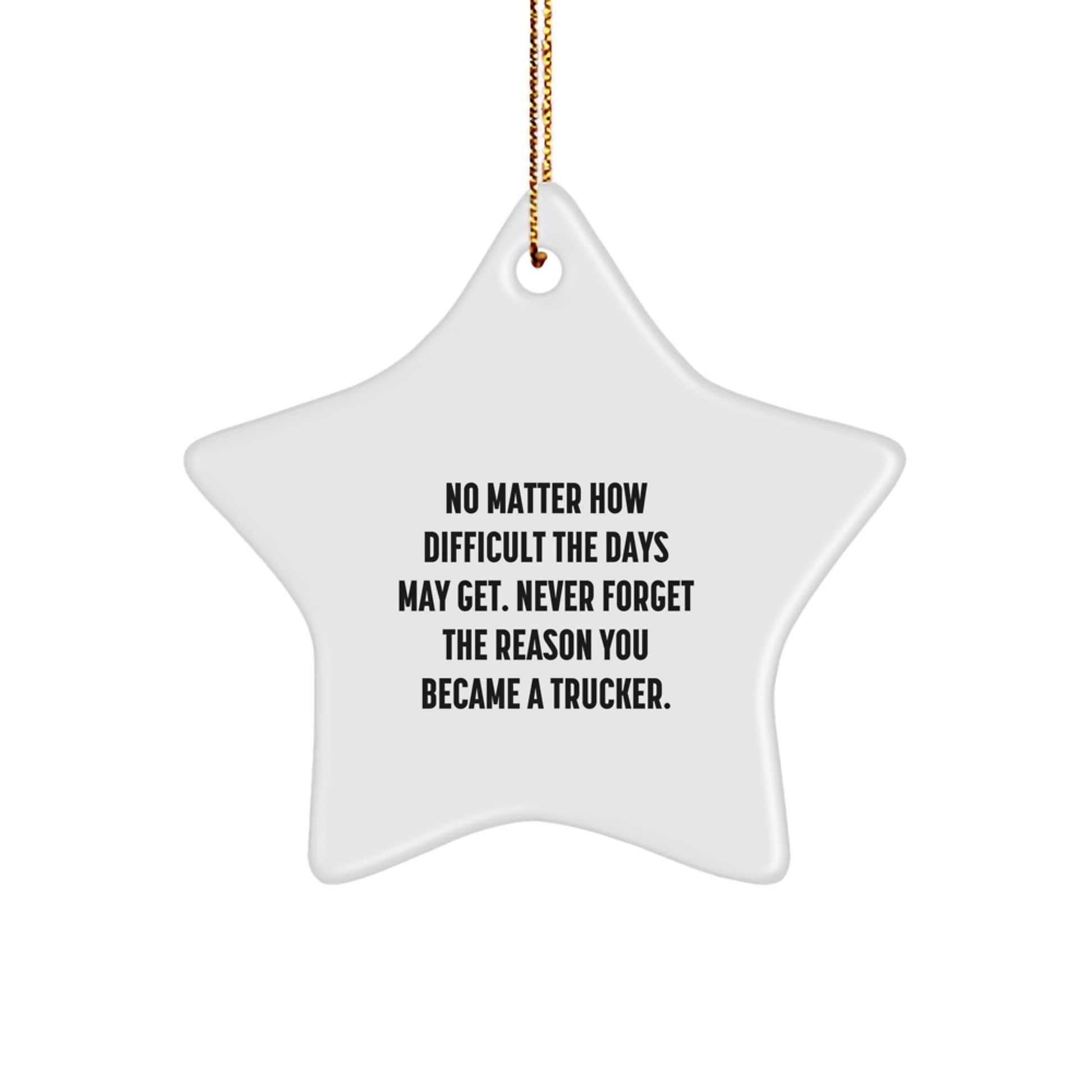 Funny Trucker Star Ornament Gifts from Men to Trucker Friends and Coworkers at Christmas Unique Gifts - Image 1