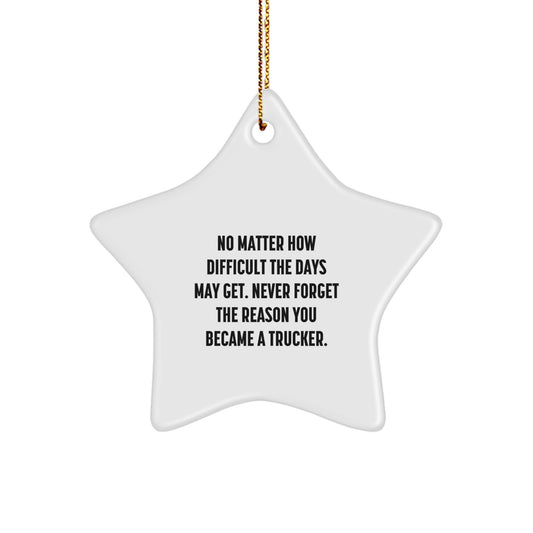Funny Trucker Star Ornament Gifts from Men to Trucker Friends and Coworkers at Christmas Unique Gifts - Image 1