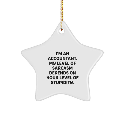Funny Accountant Gifts, Sarcasm Star Ornament for Christmas, Gifts from Friends to Accountant - Image 1