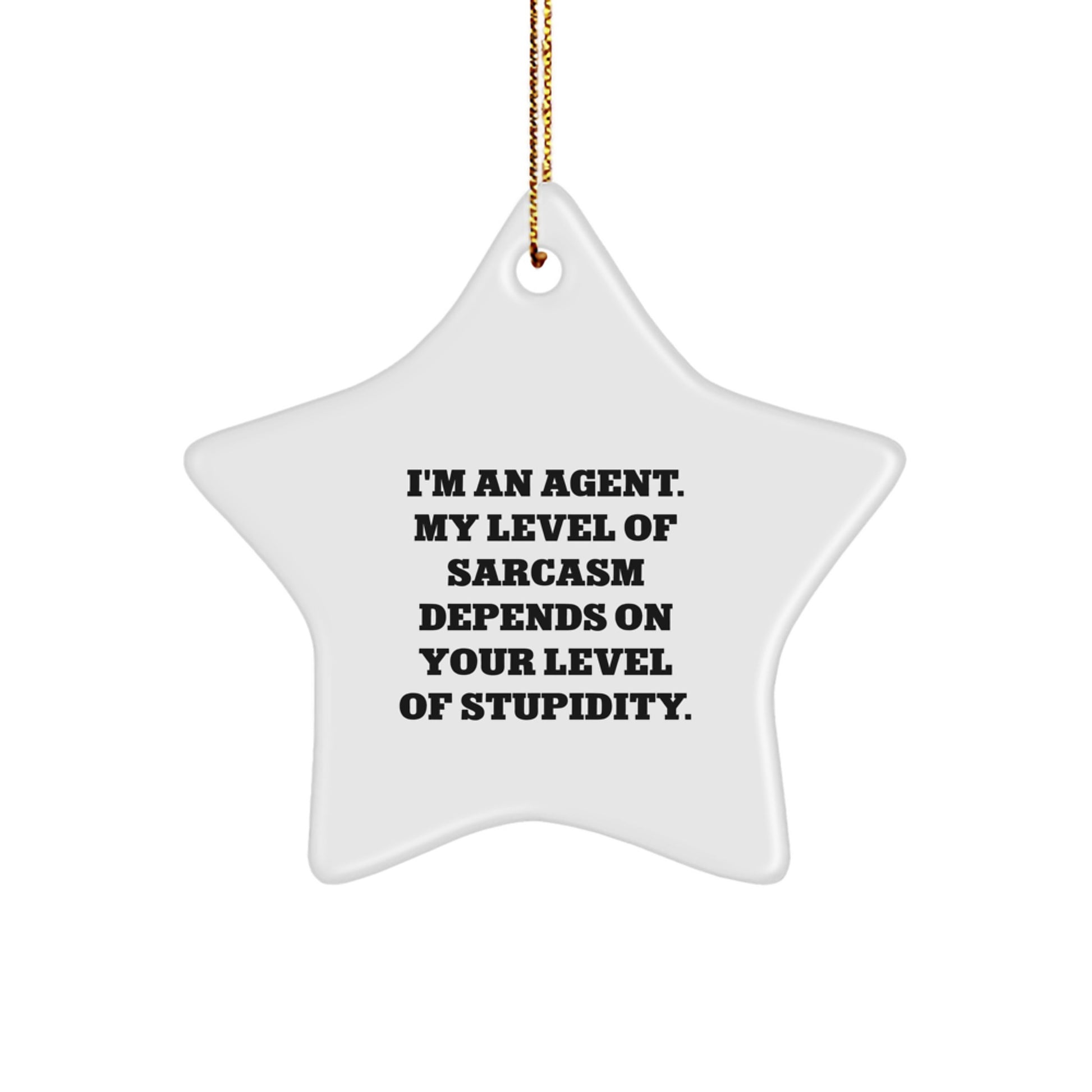 Sassy Agent Star Ornament Gifts from Friends, Funny Quote for Christmas Unique Gifts for Agent - Image 1