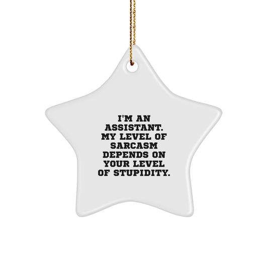 'Sassy Assistant Gifts from Friends to Coworkers' - Funny Star Ornament for Christmas - Image 1