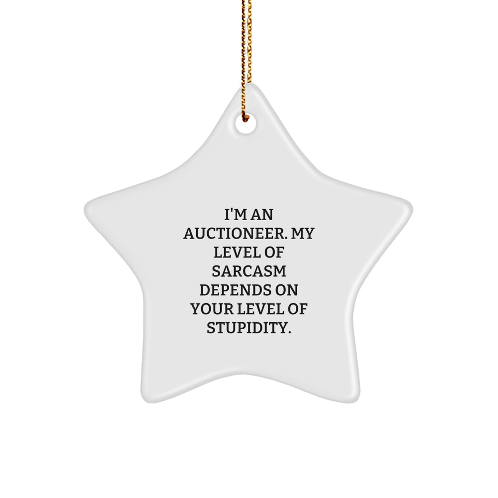 Funny Star Ornament Gifts from Friends for the Sassy Auctioneer in Your Life, Christmas Unique Gifts with Sarcasm Humor - Image 1