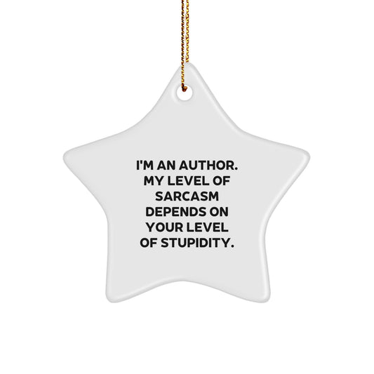 Funny Author Gifts from Friends, Inspirational Star Ornament, Christmas Unique Gifts for Author - Image 1