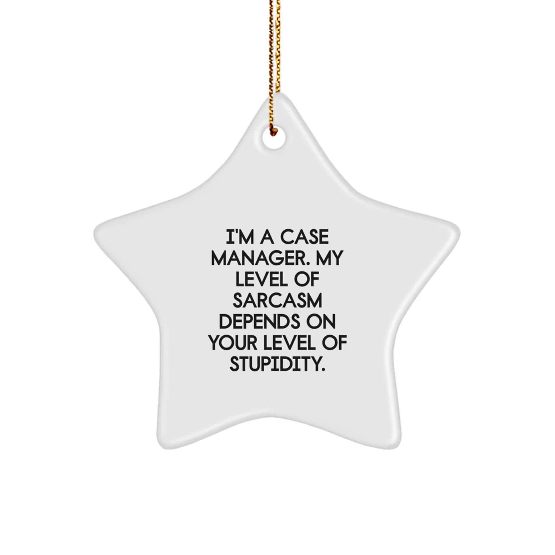 Funny Case Manager Gifts from Friends or Family - Star Ornament for Case Manager with Sarcasm Humor, Christmas Unique Ornaments, Star Shaped Decoration - Image 1