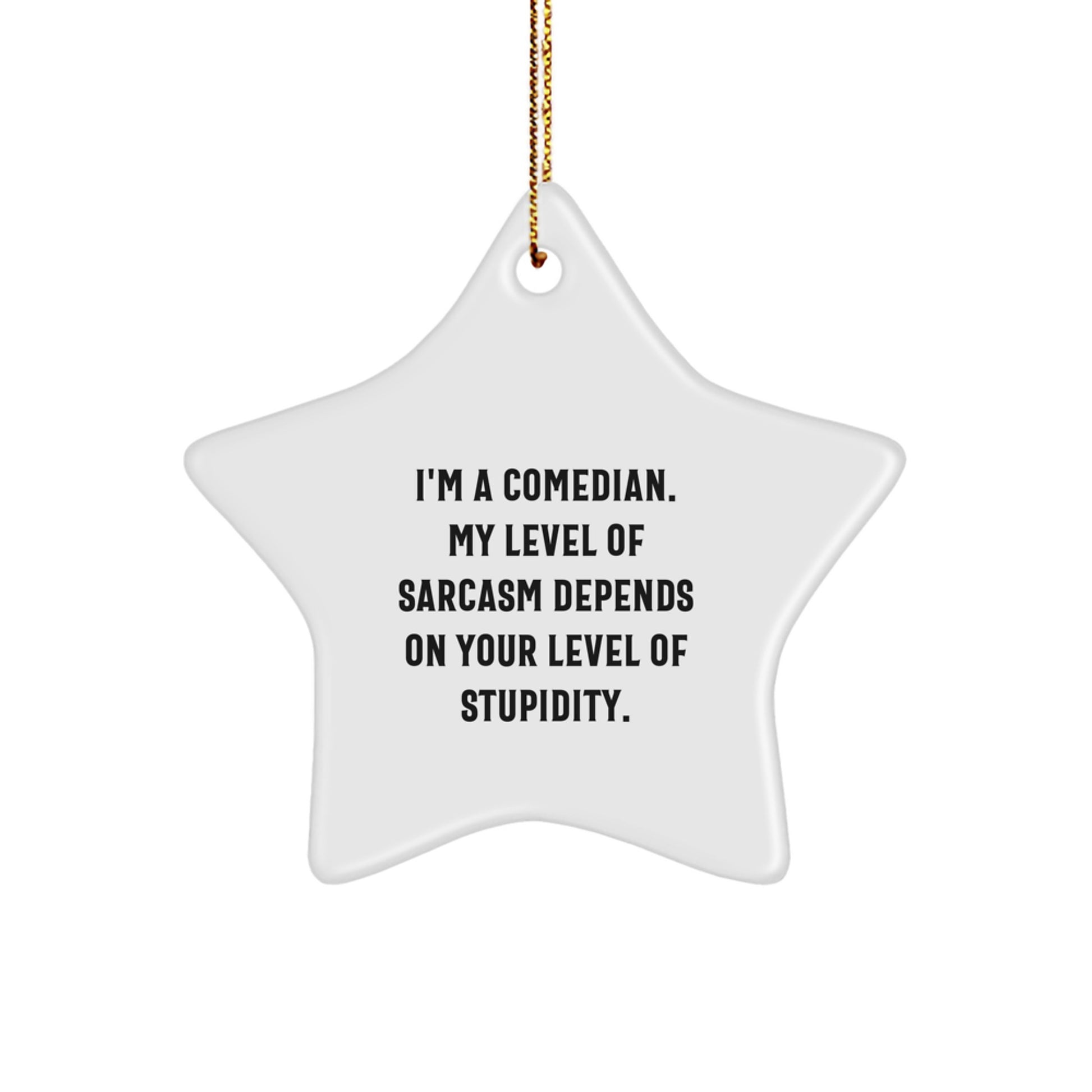 Funny Comedian Gifts from Friends Unique Christmas Star Ornament with Sarcasm Quote - Comedian Humor Star Shaped Decoration, Gifts for Comedian Men Women - Image 1