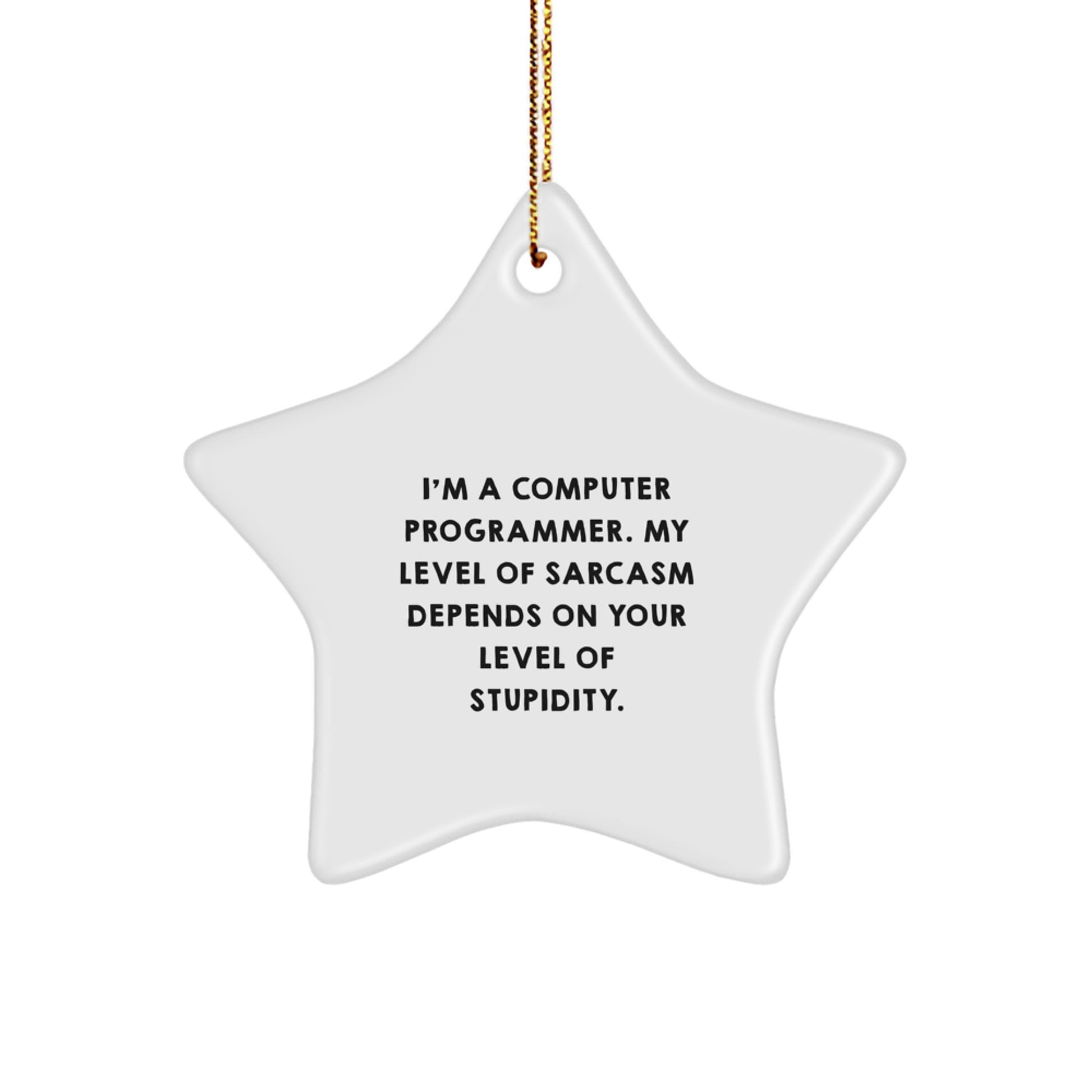 Funny Computer Programmer Gifts from Friends for Christmas - Sarcasm Star Ornament - Image 1