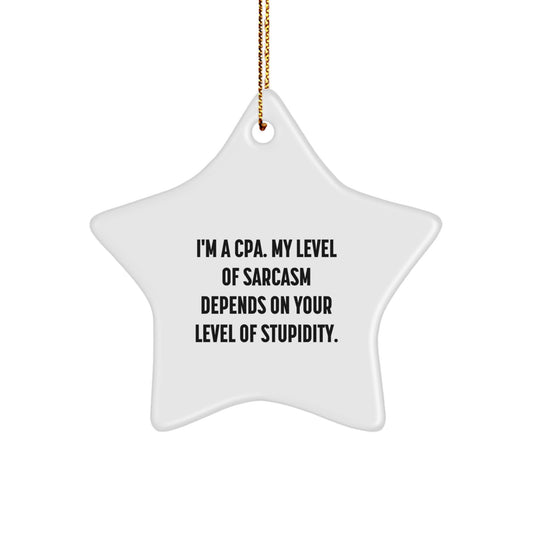 Funny CPA Gifts, Sarcastic Star Ornament, Christmas Unique Gifts from Friends, Family, or Coworkers for CPAs - Image 1