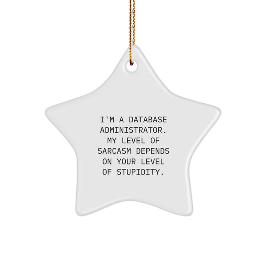 Database Administrator Gifts from Friends or Coworkers - Funny Star Ornament for Christmas - Image 1
