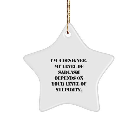 Sassy Designer Star Ornament for Friends Christmas Gift - Image 1