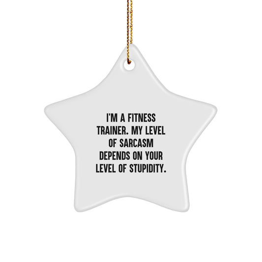 Funny Fitness Trainer Gifts from Friends and Family - Sassy Star Ornament for Christmas - Image 1