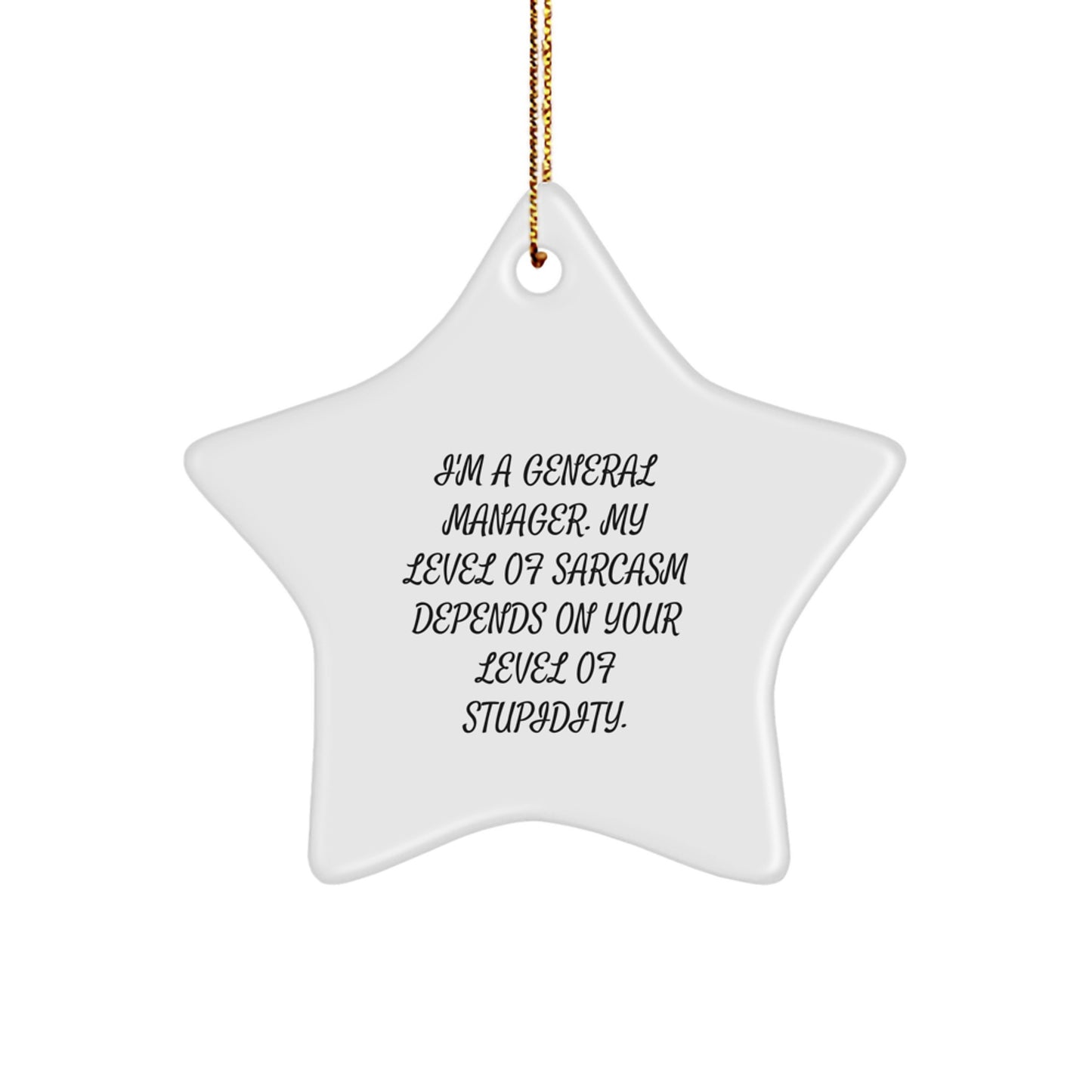 Funny General Manager Christmas Unique Gifts from Coworkers Star Ornament for General Manager Office Decor, I'm A General Manager Sarcasm Humor Star Shaped - Image 1
