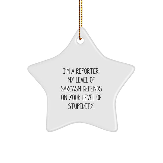 Funny Reporter Star Ornament Gifts from Friends - Christmas Unique Gifts for Men, Women, Coworkers, Family - Image 1