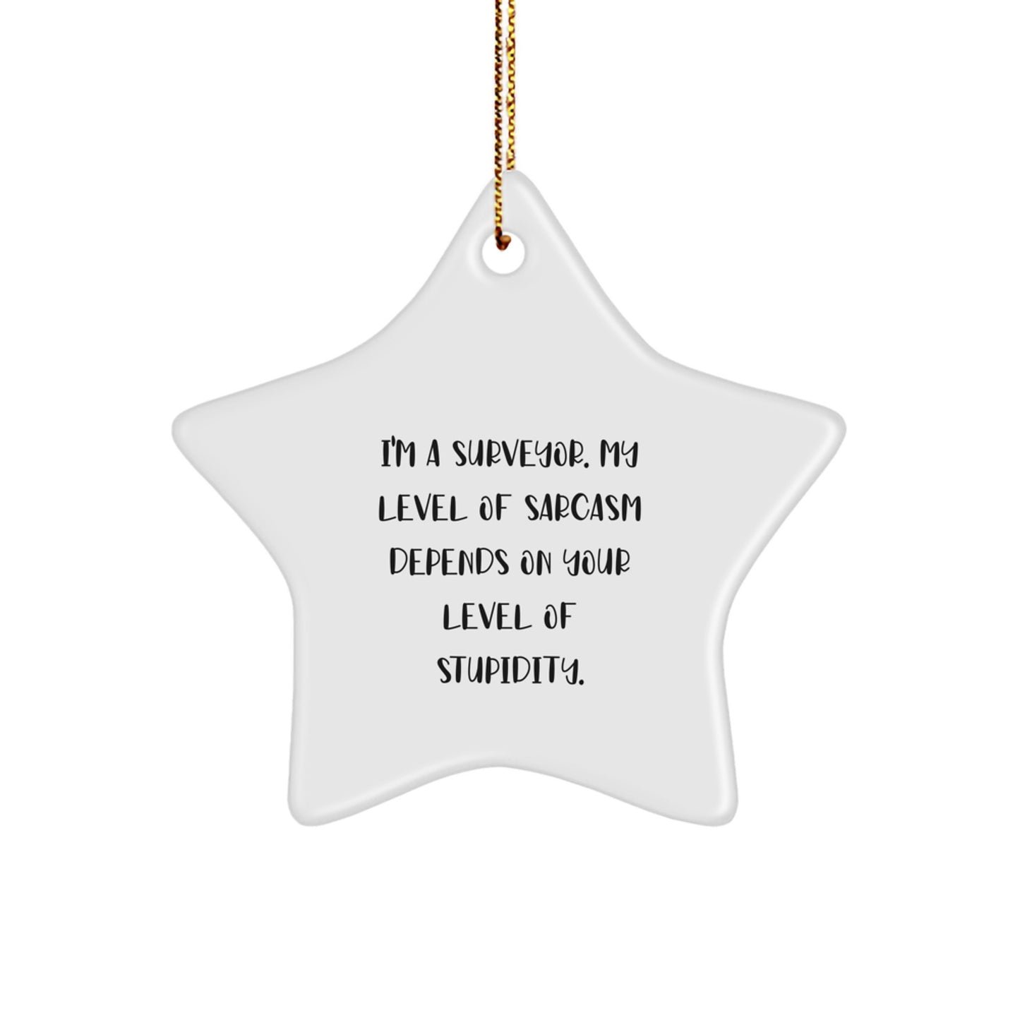 Sarcastic Surveyor Star Ornament Novelty Christmas Unique Gift for Friends - Image 1