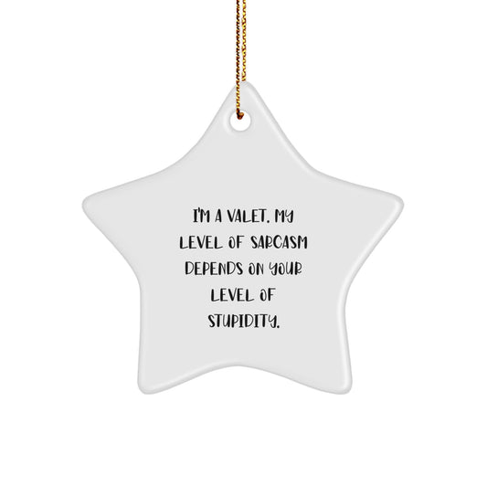 Funny Valet Christmas Unique Gifts from Men to Valet Star Ornament with Sarcasm Quote, Perfect Star Decoration for Home - Image 1