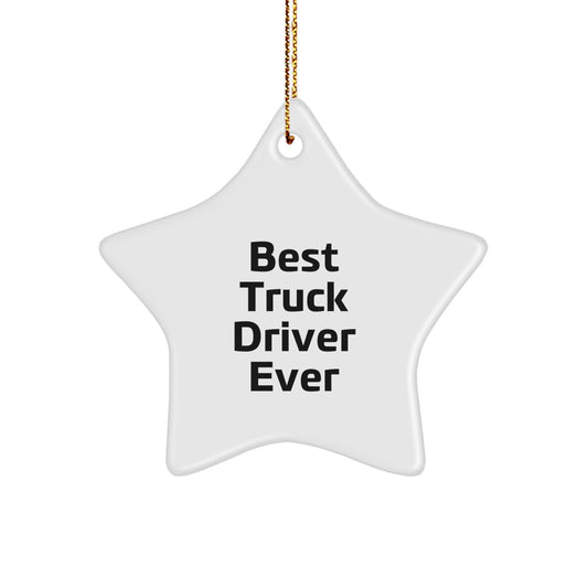 Funny Truck Driver Star Ornament Gifts from Friends for Men, Best Truck Driver Ever Christmas Unique Gifts - Image 1