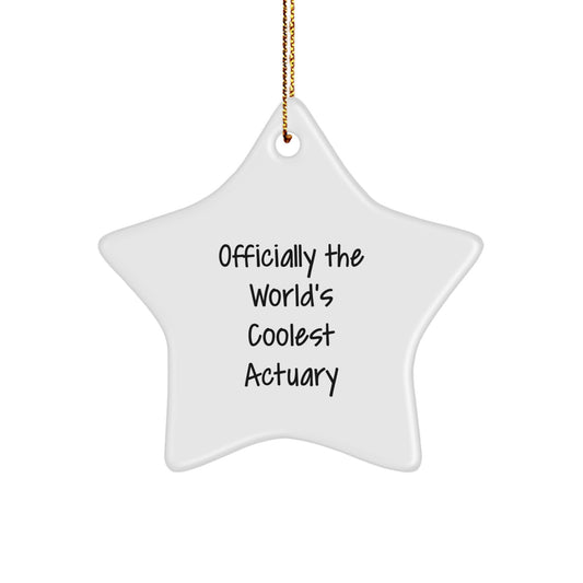 Funny Actuary Gifts from Friends, Christmas Unique Star Ornaments for Actuaries, Officially The World's Coolest Actuary Star Decorations - Image 1