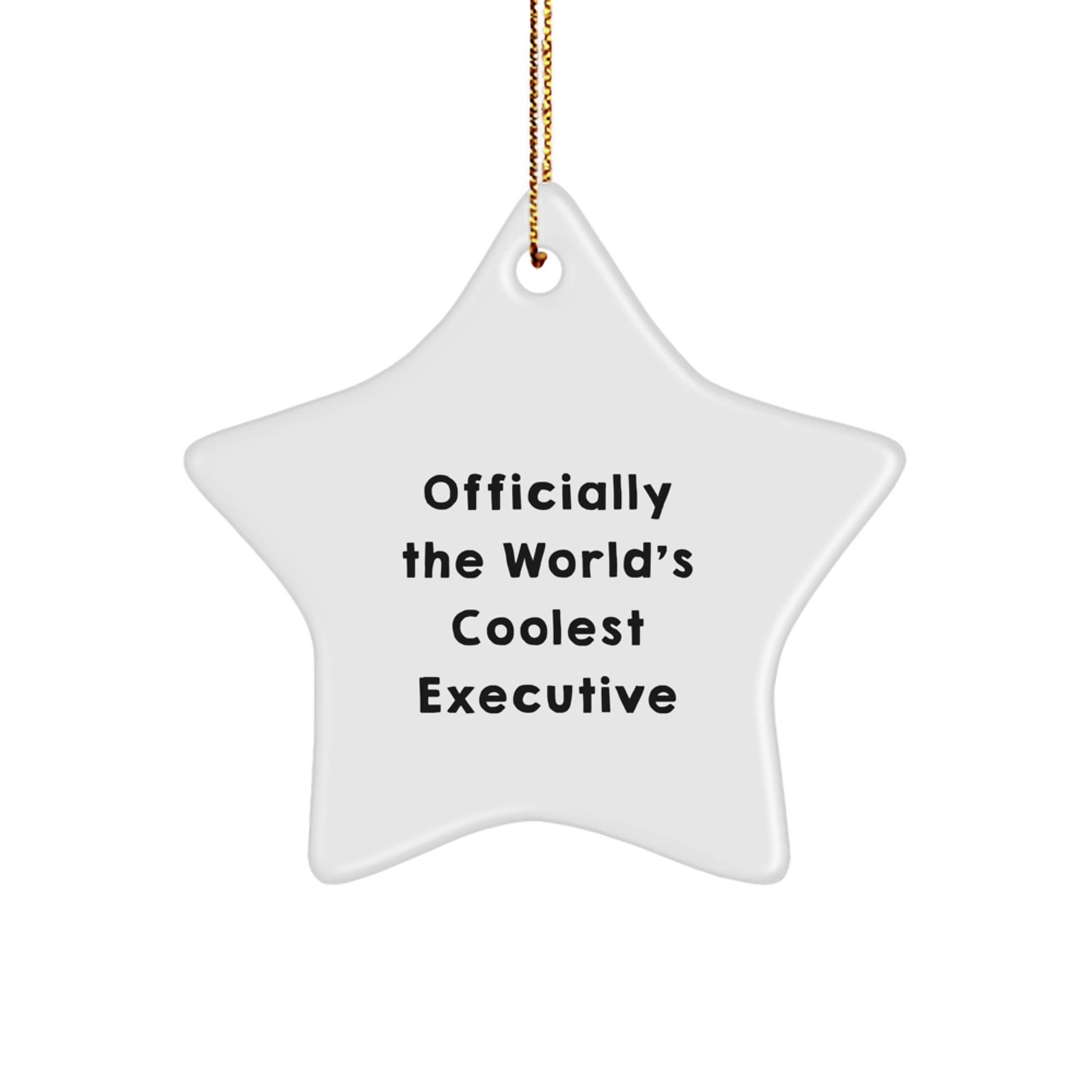 Funny Executive Star Ornament Gifts from Friends - Officially The World's Coolest Executive, Christmas Unique Gifts for Executive Men, Durable MDF Star Shaped Decoration - Image 1