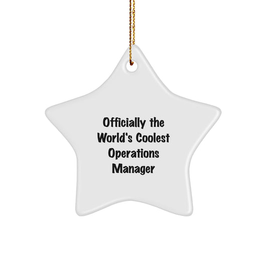 'Officially The World's Coolest Operations Manager' Funny Christmas Star Ornament Gifts for Operations Manager, Men, Family - Image 1