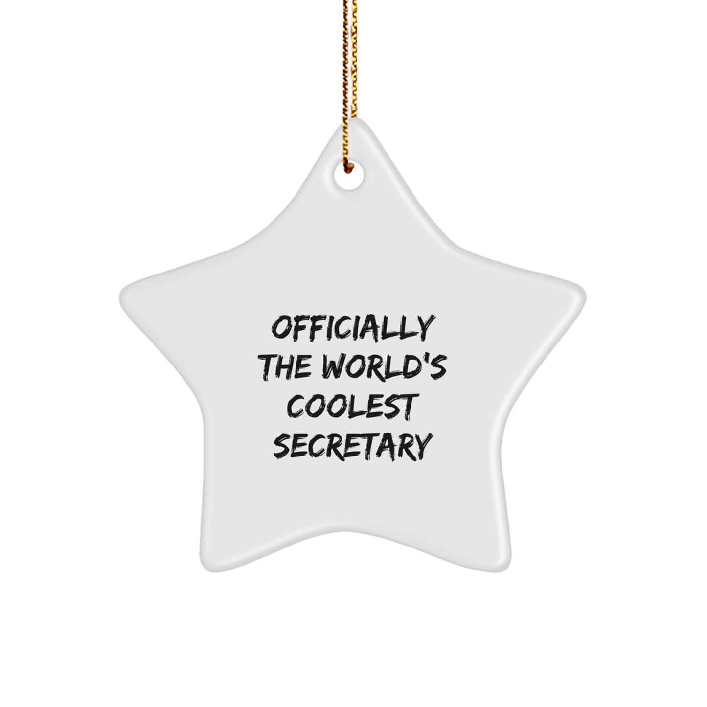 Star Christmas Ornament Gift for Coworkers – World's Coolest Secretary - Image 1