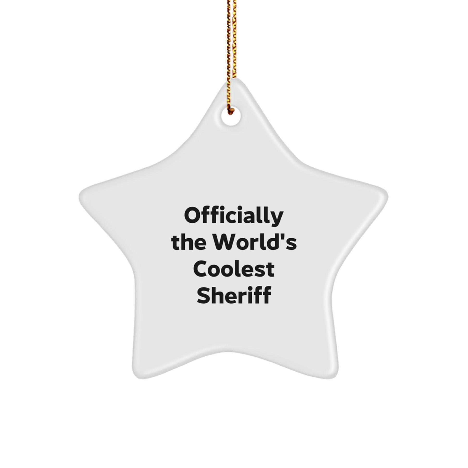 Funny Sheriff Gifts from Men for Sheriff Star Ornament Officially The World's Coolest Sheriff, Christmas Unique Decorations, Sheriff Star-Shaped, Sheriff Christmas Decor - Image 1