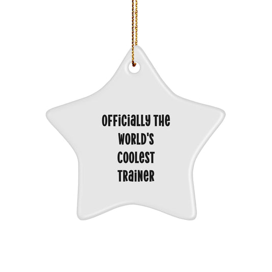 Funny Trainer Gifts for Him - World's Coolest Star Ornament, Christmas Unique Gift from Friends - Image 1