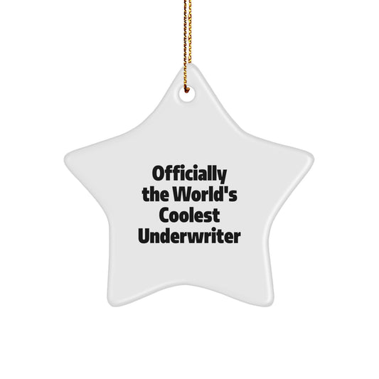 Funny Underwriter Gifts from Friends - Officially The World's Coolest Star Ornament for Underwriter Men - Image 1